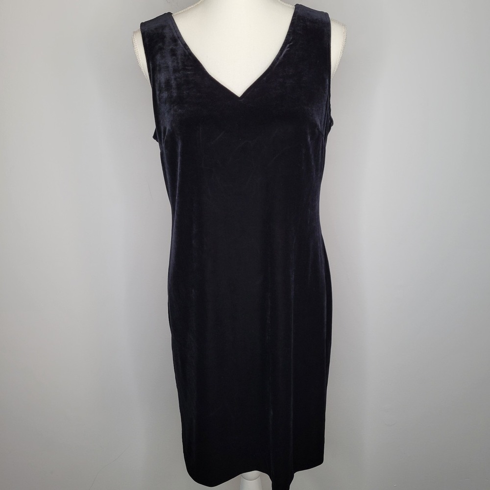 Vtg Jumper Dress Size 12 Black Velvet Dark Academia‎ Goth Emo 90s Y2K Grunge